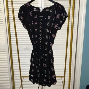 Sonoma Dress Size Medium Black Colorful Geometric Pattern
